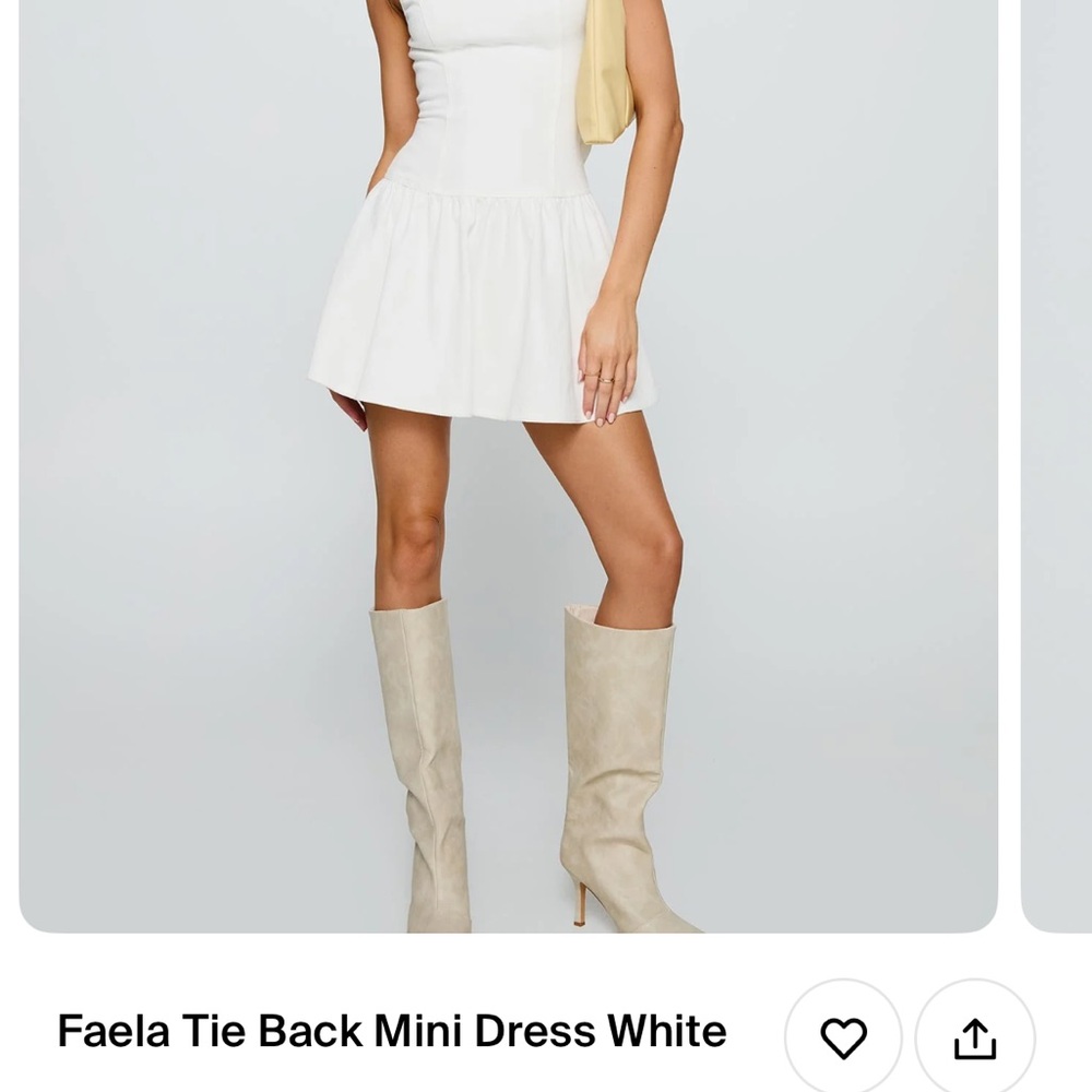 Princess Polly White Faela Tie Back Mini Dress - Picture 2 of 4